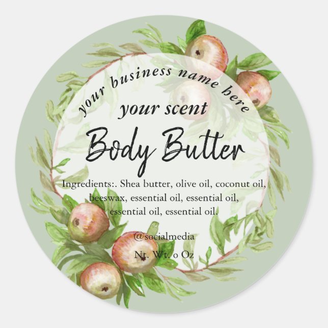 Apfelwein-Karosserie Runder Aufkleber (Vorderseite)