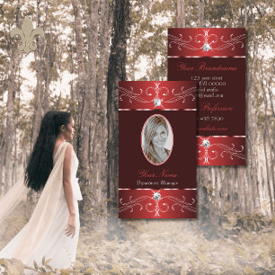 Apfelwein Roter Burgund Verziertes Ornament mit Fo Visitenkarte