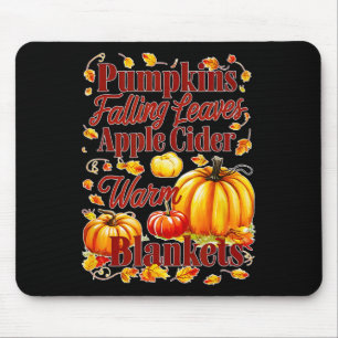 Apfelwein Warme Decken Blätter fallen Halloween Fu Mousepad