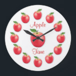 Apfelzeit Große Wanduhr<br><div class="desc">Es ist Apple Time! Ein Original, das aus meinem Garten zeichne. Personalisieren Sie Ihren eigenen Text. Weitere Produkte mit diesem Design finden Sie in der Apple Time Kategorie dieses Stores. Klicken Sie einfach auf meinen Shop Link oder Icon und scrollen. Besuchen Sie meine anderen Läden für mehr originelle Designs und...</div>