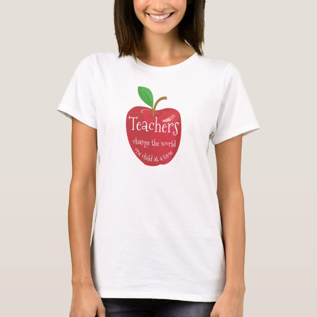 Apfelzitat des inspirational Singles der Lehrer T-Shirt (Vorderseite)