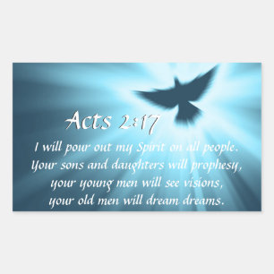 Apg 2:17 Ich werde meinen Geist ausgießen, Bibelve Rechteckiger Aufkleber