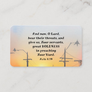 Apg 4:29 O Herr gibt dem Großen Boldness Bibelvers Visitenkarte