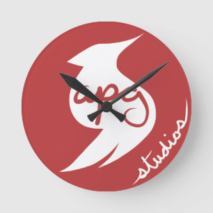 APG Studio-Logo-Uhr Runde Wanduhr