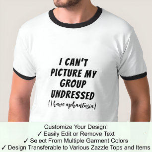 Aphantastische Humorgruppe Unbekleidete schwarze S T-Shirt