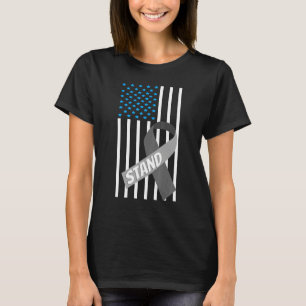 Aphasia Usa Flag Gray Ribbon Aphasia Bewusstsein T-Shirt