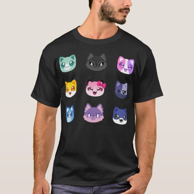 Aphmau und seine Freunde treffen sich im Cat-Muste T-Shirt (Vorderseite)