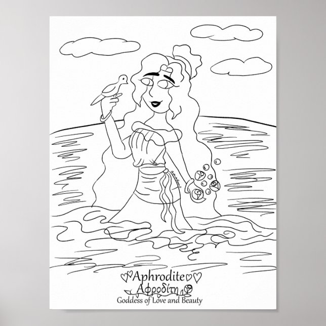 Aphrodite Farbseite drucken Poster (Vorne)