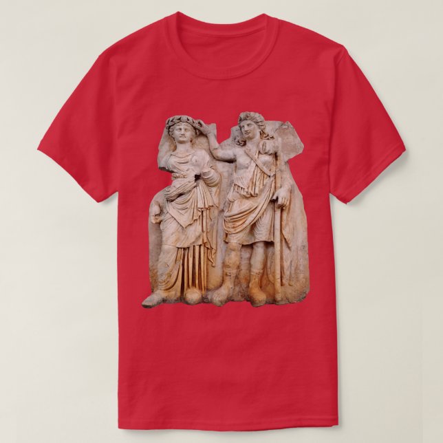 Aphrodite gekrönt von Andreia Sebastion Relief Cla T-Shirt (Design vorne)