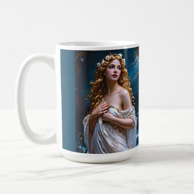 "Aphrodite: Göttin der Liebe und des Lichts" Kaffeetasse (Links)