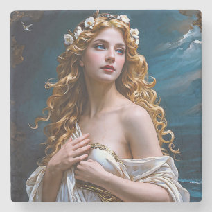 "Aphrodite: Göttin der Liebe und des Lichts" Steinuntersetzer