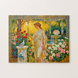 Aphrodite in Rose Garden with Fountain, Shell and  Puzzle