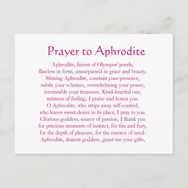 Aphrodite Postkarte (Vorderseite)