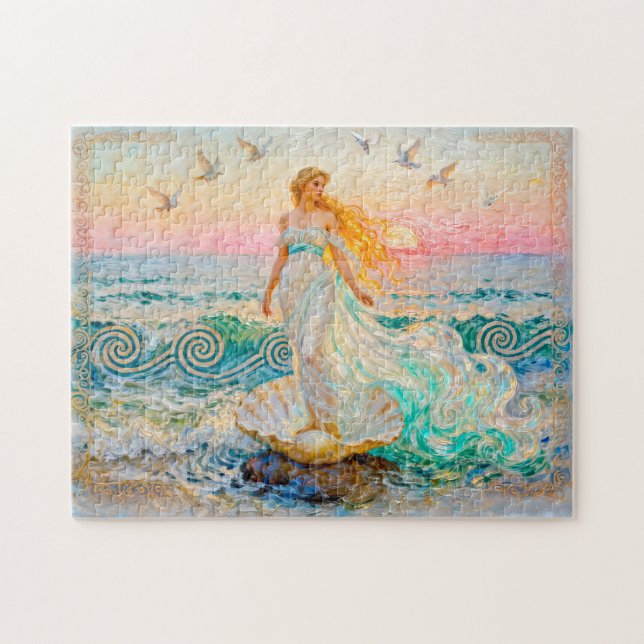 Aphrodite Rising from Seashell at the Ocean Shore Puzzle (Horizontal)