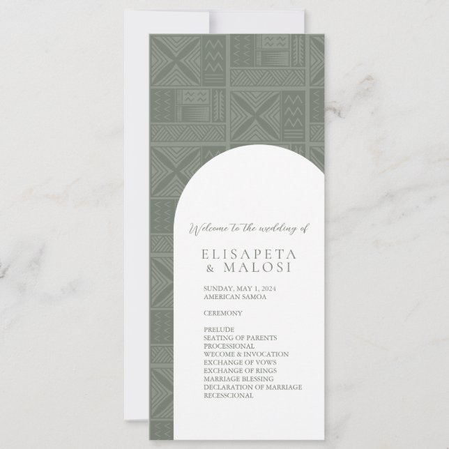 Apia Wedding Program (Vorderseite)