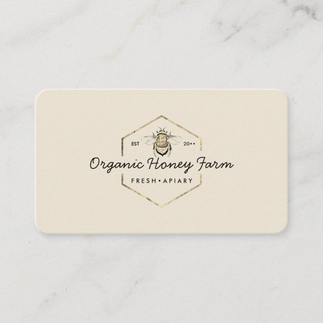 Apiarist Yellow Gold Bumble Bee Honeycomb Visitenkarte (Vorderseite)