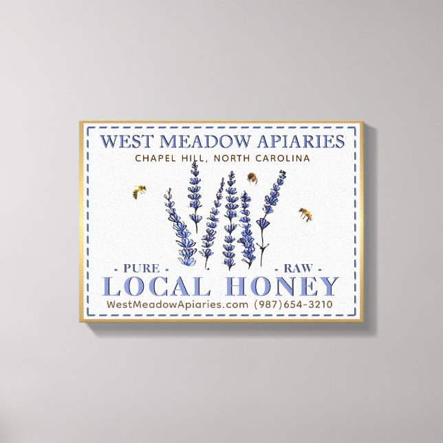 Apiary 3D Leinwand Local Raw Honey Gold Frame Blum (Vorderseite)