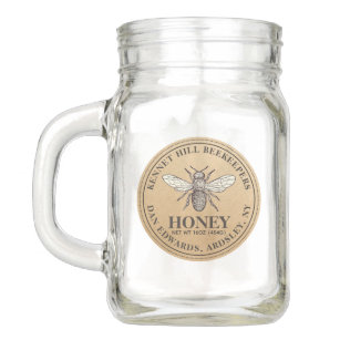 Apiary Honey Jar Kraft Circle Beekeeper Mason Jar Einmachglas