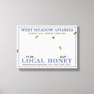 Apiary Name Farmer's Market Sign Board Local Honey Leinwanddruck