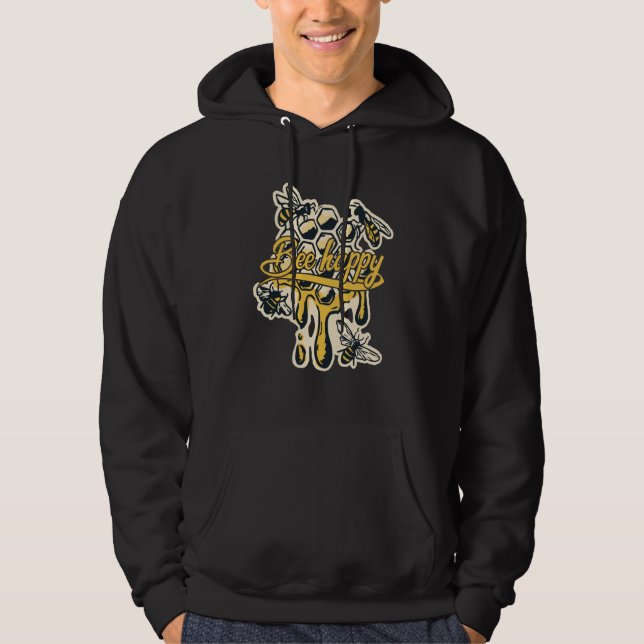 Apiary nature beehive honeycomb insect bee happy b hoodie (Vorderseite)