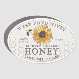 Apiary Sunflower Bee Honeycomb Car Magnet