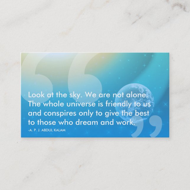APJ Abdul Kalam Erfolgszitat Visitenkarte (Vorderseite)