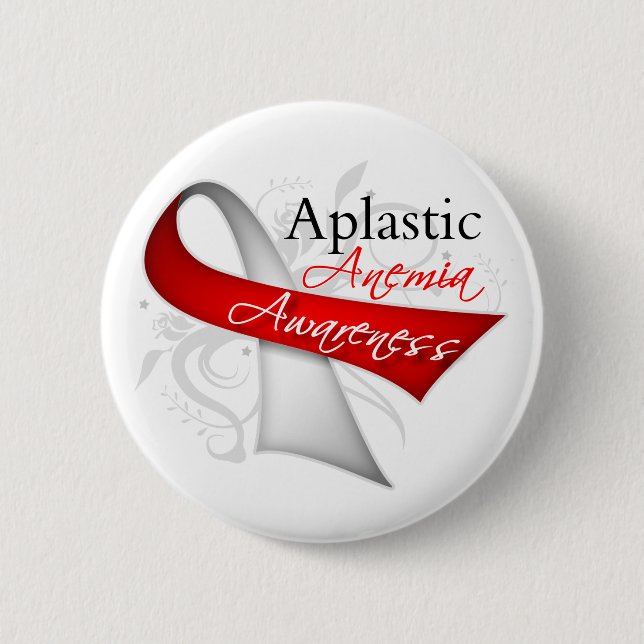 Aplastic Anämia Awareness Ribbon Button (Vorderseite)
