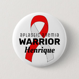 Aplastic Anämia Warrior Ribbon White Button