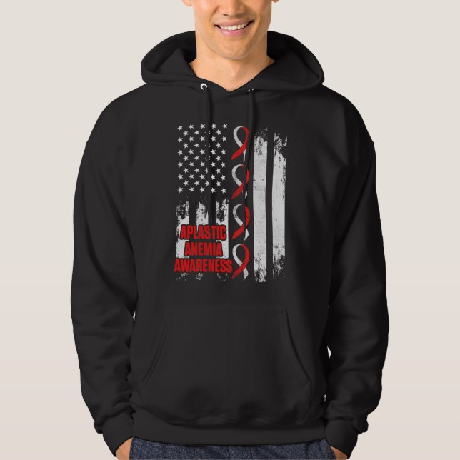 Aplastic Anemia Survivor USA Aware Anemic Warrior Hoodie (Vorderseite)