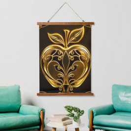 Aplle´1 Wandteppich Mit Holzrahmen