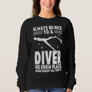 Apnoe Diver Freediving Free Diver One Breat Sweatshirt
