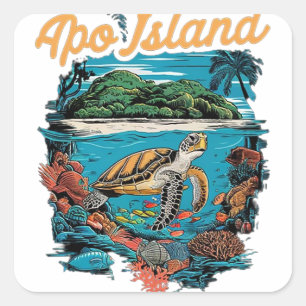 Apo-Insel Quadratischer Aufkleber