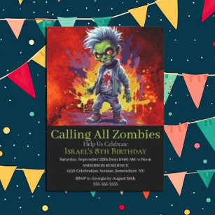 Apokalypse Birthday Zombie Boy Einladung