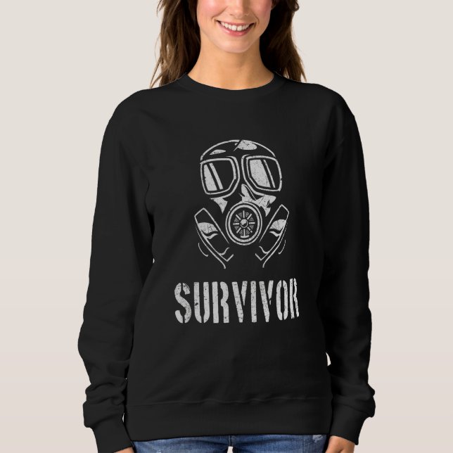 Apokalypse Überlebende Gasmaske Sweatshirt (Vorderseite)