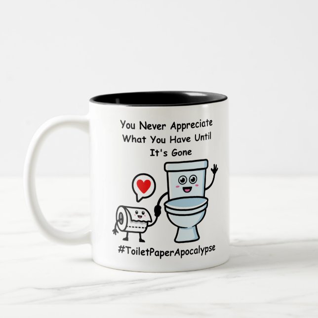 Apokalypse von Geschenkpapier für Toiletten Zweifarbige Tasse (Links)