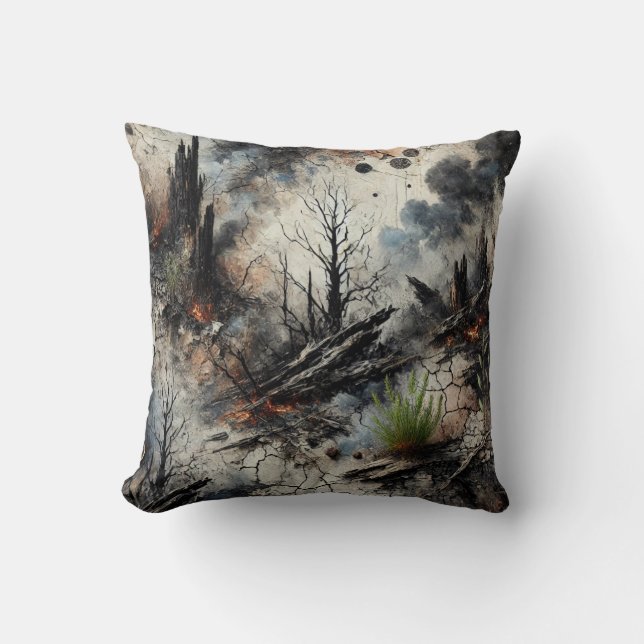 Apokalyptische Art Throw Kissen (Vorderseite)