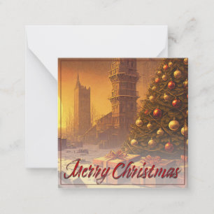 Apokalyptische Weihnachtsmotif, mit Geschenken Mitteilungskarte