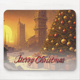Apokalyptische Weihnachtsmotif, mit Geschenken Mousepad