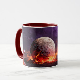 Apokalyptischer brennender Mond Accent Tasse