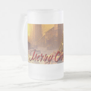 Apokalyptisches Weihnachtsmotiv, mit Geschenken Mattglas Bierglas