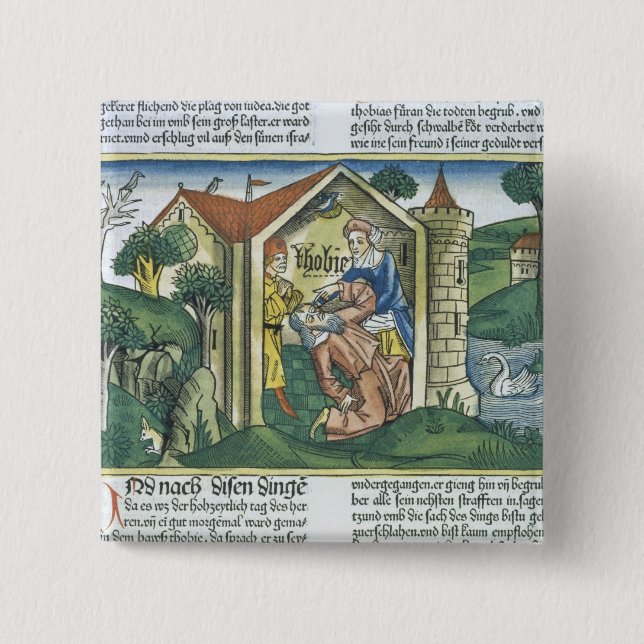 Apokryphen: Tobit ist durch den Dung des Spatzen Button (Vorderseite)