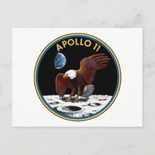 Apollo-11-Abzeichen Postkarte