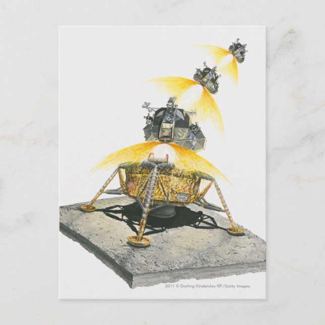 Apollo 11 Adlermodul ab Mond Postkarte (Vorderseite)