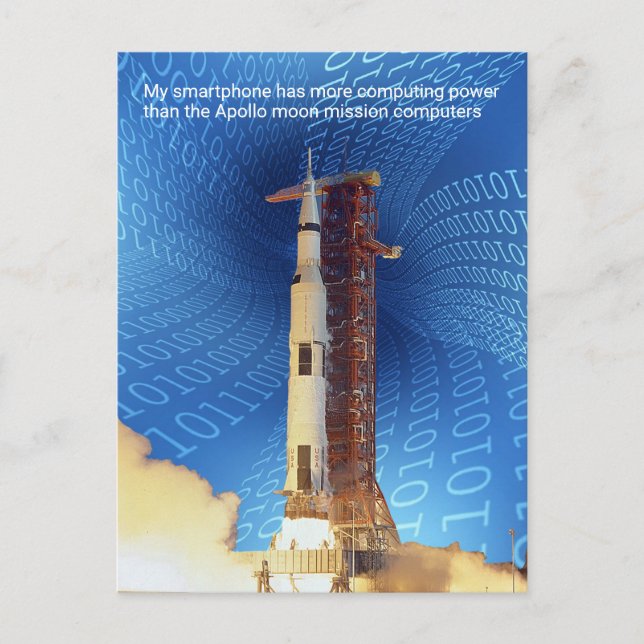 Apollo 11 Computing Power Postkarte (Vorderseite)