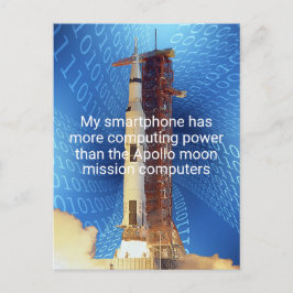 Apollo 11 Computing Power Postkarte