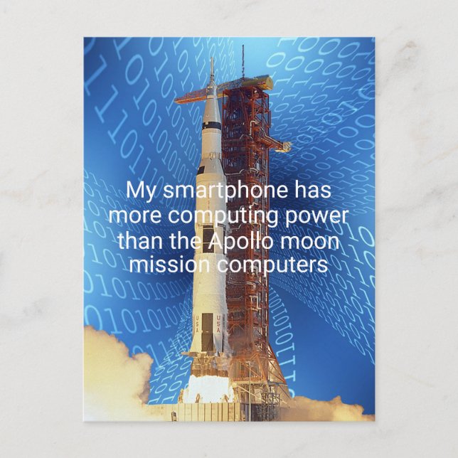 Apollo 11 Computing Power Postkarte (Vorderseite)