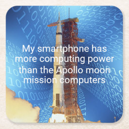 Apollo 11 Computing Power Rechteckiger Pappuntersetzer