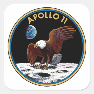 Apollo 11-Insignien Quadratischer Aufkleber