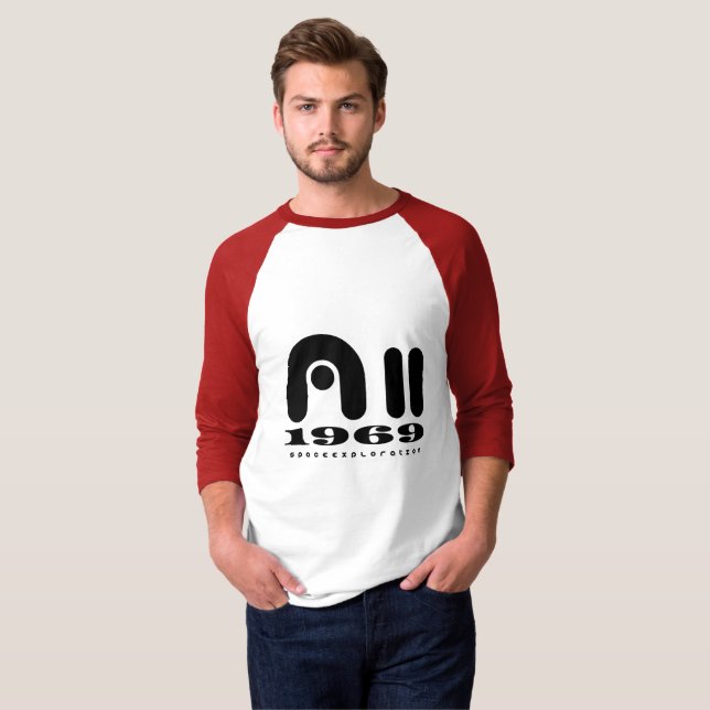 Apollo 11 Men's Basic 3/4 Sleeve Raglan T - Shirt (Vorne ganz)