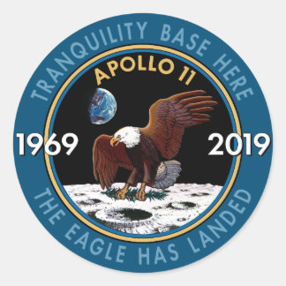 Apollo 11 Patch Insignien zum 50. Jahrestag der Mi Runder Aufkleber